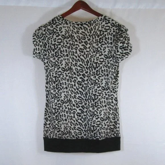 Dots Womens Cow Print Short Fluted Sleeved Cardigan 3/4 V Neck Button Do… - Picture 2 of 5